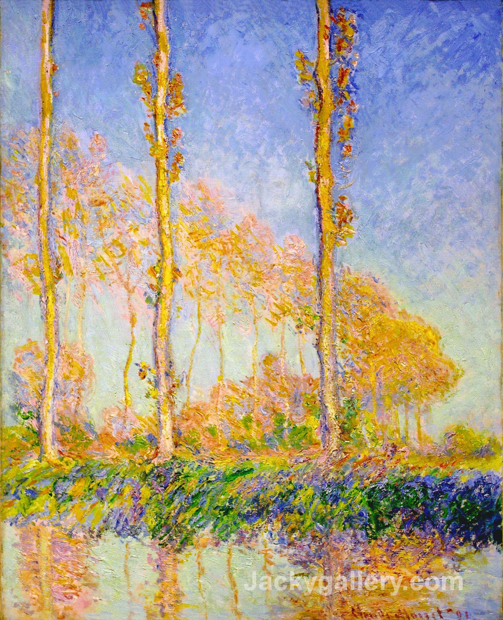 Poplars, Autumn, Pink Effect by Claude Monet paintings reproduction